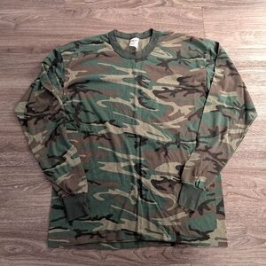 Vintage Camouflage Long Sleeve Shirt XL